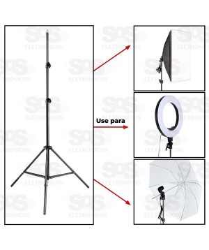 Tripé Para Ring Light Profissional Até 210CM B-Max BMG-41