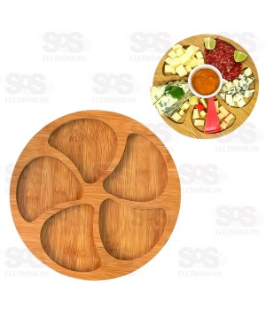 Tábua Para Petiscos 5 Divisórias MDF Top Útil TOP1430