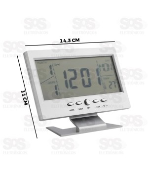 Relógio de Mesa Digital LCD Com Temperatura DS-8082
