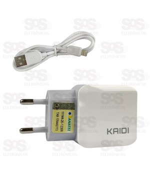 Carregador Com Cabo Iphone 2 USB 2.4A Kaidi KD-301A