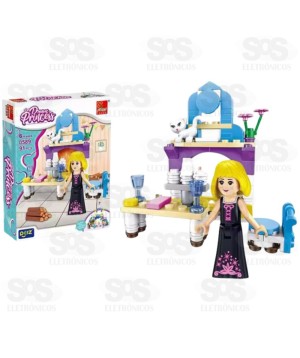  Bloco de Montar Princesas 90 Peças Modelos Sortidos Toy King TK-AB7864