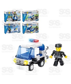 Bloco de Montar Policial Modelos Sortidos Toy King TK-AB7866