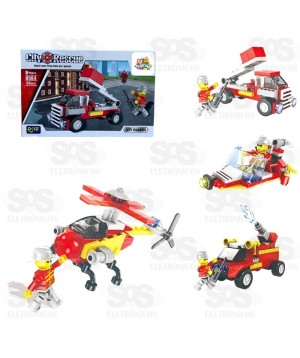 Bloco de Montar Bombeiros Modelos Sortidos Toy King TK-AB7868