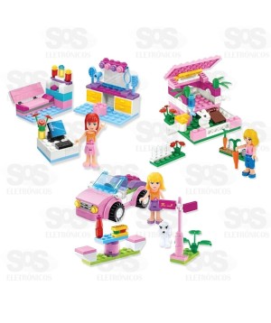 Bloco de Montar Meninas Fashion Modelos Sortidos Toy King TK-7856