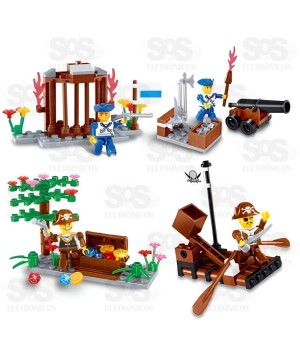 Bloco de Montar Piratas Grande Modelos Sortidos Toy King TK-AB7858
