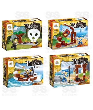 Bloco de Montar Piratas Grande Modelos Sortidos Toy King TK-AB7858