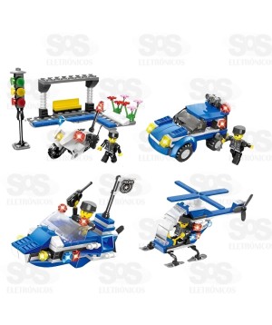 Bloco de Montar Policial Grande Modelos Sortidos Toy King TK-AB7862