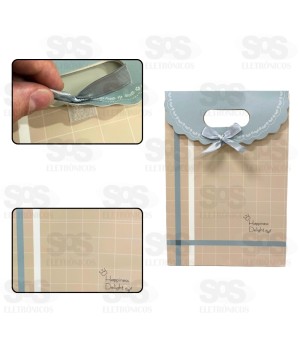 Sacola De Presente Com Aba e Fecho 14,5x6x21CM HX7718