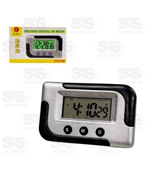 Mini Relógio de Mesa Digital Com Alarme HX4108
