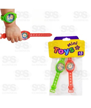Relógio Infantil  Redondo Com 2 Unidades Mini Toys 1078