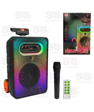 Caixa De Som 45W Com Microfone Sem Fio e Controle KTS-1761