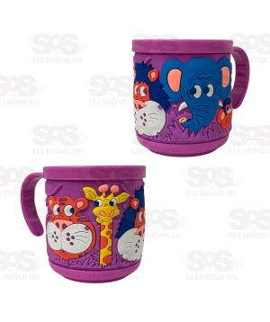 Caneca Infantil Emborrachada 3D 230ml Caerus CRS2887