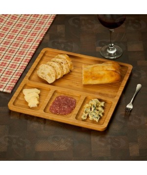 Tábua Para Petiscos 4 Divisórias MDF Top Útil TOP1433