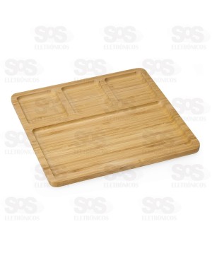 Tábua Para Petiscos 4 Divisórias MDF Top Útil TOP1433