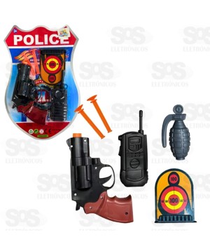 Kit Policial Com Lança Dardos Toy King TK-AB5652
