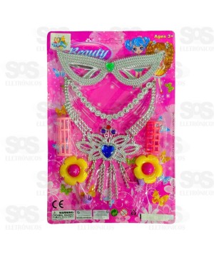 Kit Princesa Baile De Máscaras 6 Peças Toy King TK-AB5059