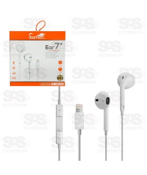 Fone De Ouvido Ear7+ Com Fio Para Iphone Eletromex EL-1411-5g
