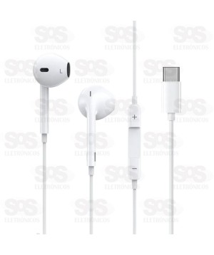 Fone De Ouvido Com Fio e Microfone Type C Eletromex EL-1412-TY