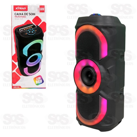 Caixa De Som Multimídia Bluetooth 50W Com LED RGB Xtrad XDG-146