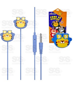 Fone De Ouvido Colorido Com Fio Fofinhos Xtrad LC-882