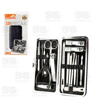 Kit Manicure Cortador De Unha 19 Peças Eletromex EL-1555