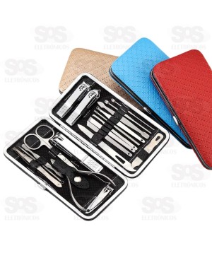 Kit Manicure Cortador De Unha 19 Peças Eletromex EL-1555