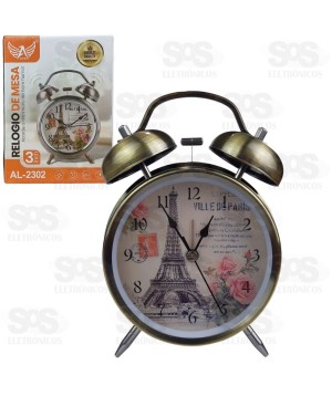 Relógio Retrô Analógico Torre Eiffel Altomex AL-2302