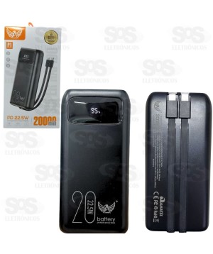 Carga Extra Flash 20.000mAh Com 2 Cabos Altomex P-1
