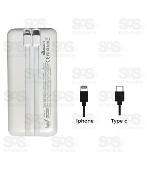 Carga Extra Flash 20.000mAh Com 2 Cabos Altomex P-1