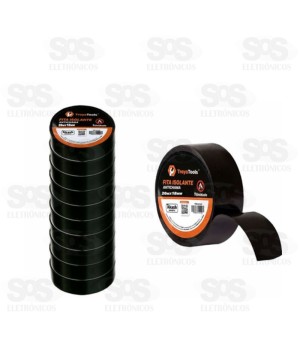 Fita Isolante 20 Metros Com 10 Unidades Preta Troya Tools try-0129