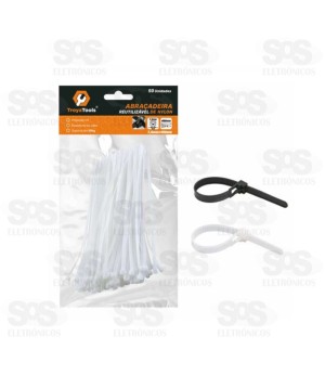 Abraçadeira De Nylon 2,5x200mm Com 100 Unidades Troya Tools TRY-0063
