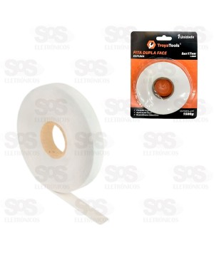 Fita Adesiva Dupla Face Branca 5 Metros TroyaTools TRY-0102