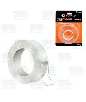 Fita Adesiva Dupla Face Transparente 2 Metros TroyaTools TRY-0105