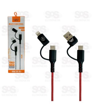 Cabo De Dados 4 Em 1 60W 5.8A 1 Metro Altomex AL-1789