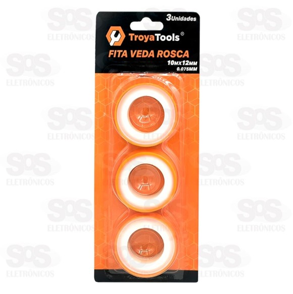 Fita Veda Rosca 10Mx12MM 3 Unidades TroyaTools TRY-0130