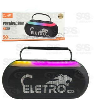 Caixa De Som 50W Com Iluminção IPX6 Eletromex EL-1079