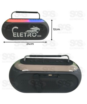 Caixa De Som 50W Com Iluminção IPX6 Eletromex EL-1079