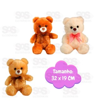 Ursinho De Pelúcia Com Laço Sortido BBR Toys R3385