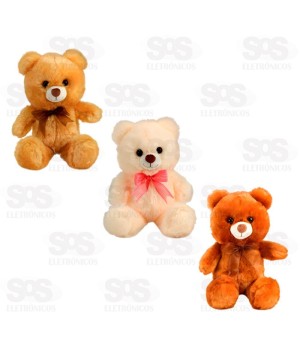 Ursinho De Pelúcia Com Laço Sortido BBR Toys R3385