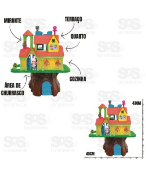 Casa Na Árvore 6 Ambientes Com 2 Bonequinhas e Acessórios Homeplay 3901