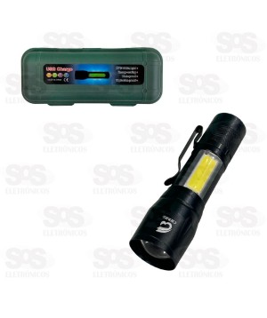 Mini Lanterna De LED COB 3 Modos Alumínio HB-513