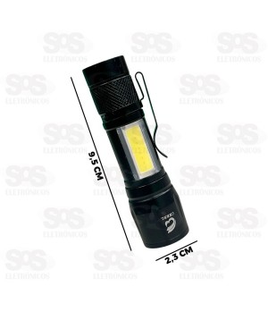 Mini Lanterna De LED COB 3 Modos Alumínio HB-513