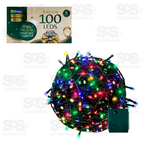 Pisca Pisca 100 LEDS Colorido 110V 10 Metros Top Natal PSC0010-1