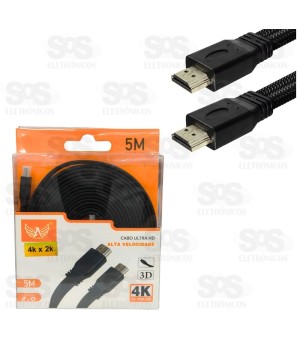 Cabo HDMI 4K 5 Metros Malha Blindada Altomex AL-5M