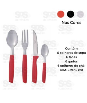 Jogo de Talheres Inox 24 Peças Caerus CRS-2672