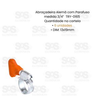 Abraçadeira Metálica Alemã 6 Unidades TRY-0165