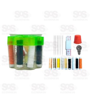 Kit Costura Com 9 Linhas, 6 Agulhas e Acessórios Caerus CRS-2530