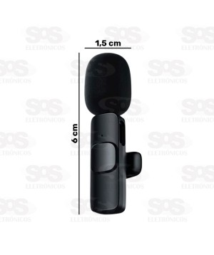 Microfone De Lapela Sem Fio Entrada Type C B-Max BM-220