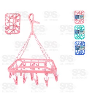 Mini Varal Dobrável com 18 Prendedores Top Útil TOP1652