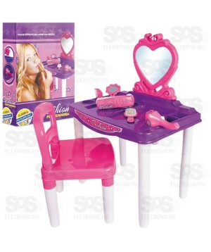 Penteadeira Fashion Com Acessórios e Cadeira Poliplac 7263